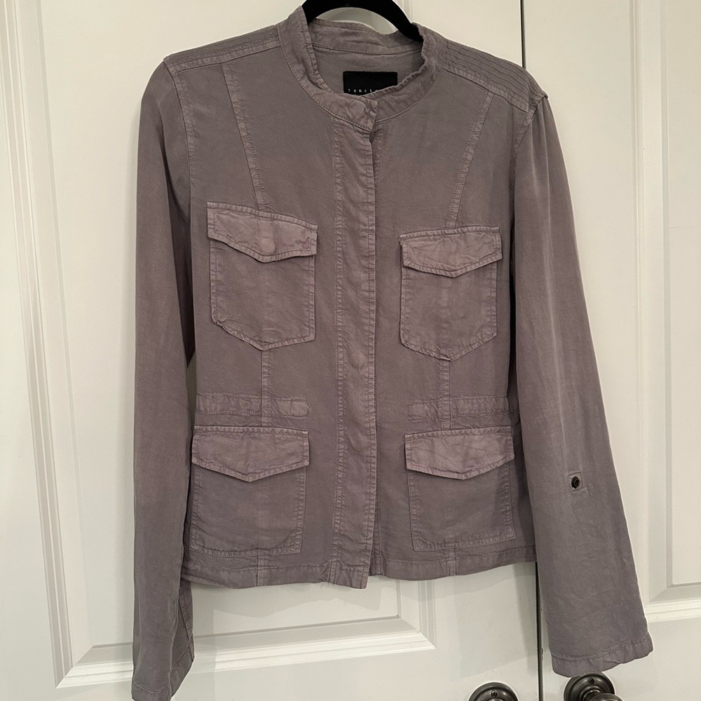 Sanctuary Twill Safari Jacket Gray Shirt/jacket Shacket size Medium